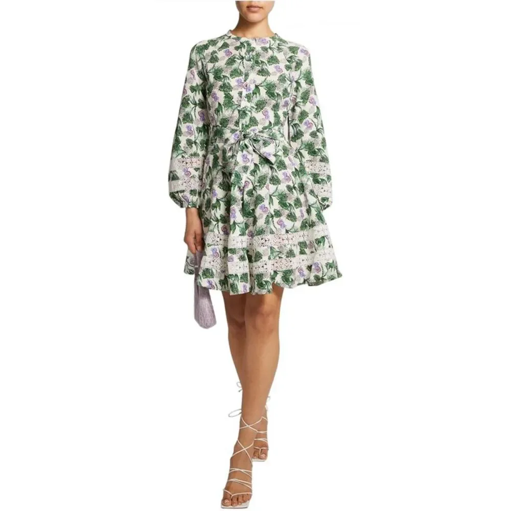 Maje | Dresses | Maje Womens Roman Floralprint Woven Mini Dress Us 4 Fr 36  Green Nwot | Poshmark